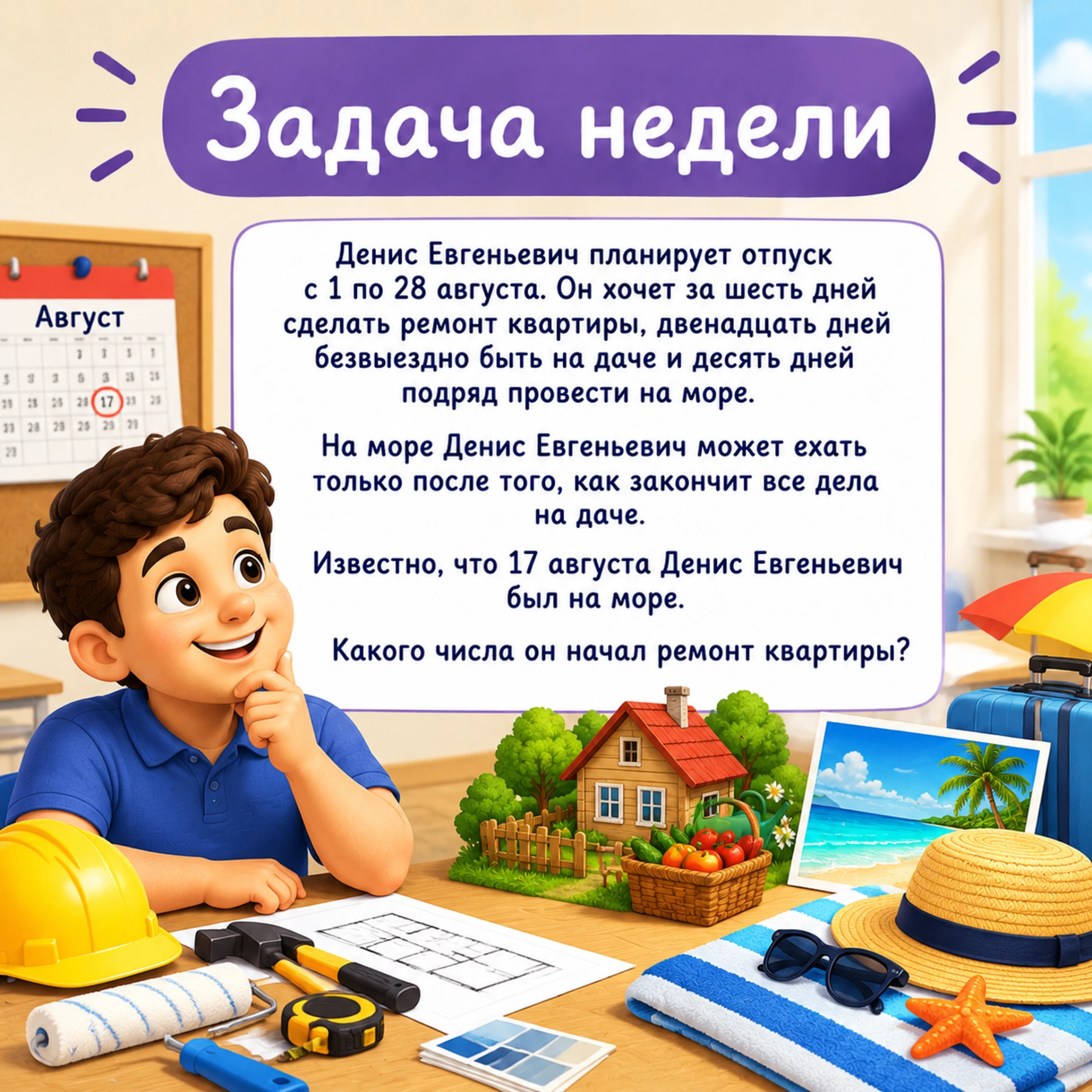 Есть у меня знакомый преподаватель, которого зовут Денис Евгеньевич, и задача недели се...