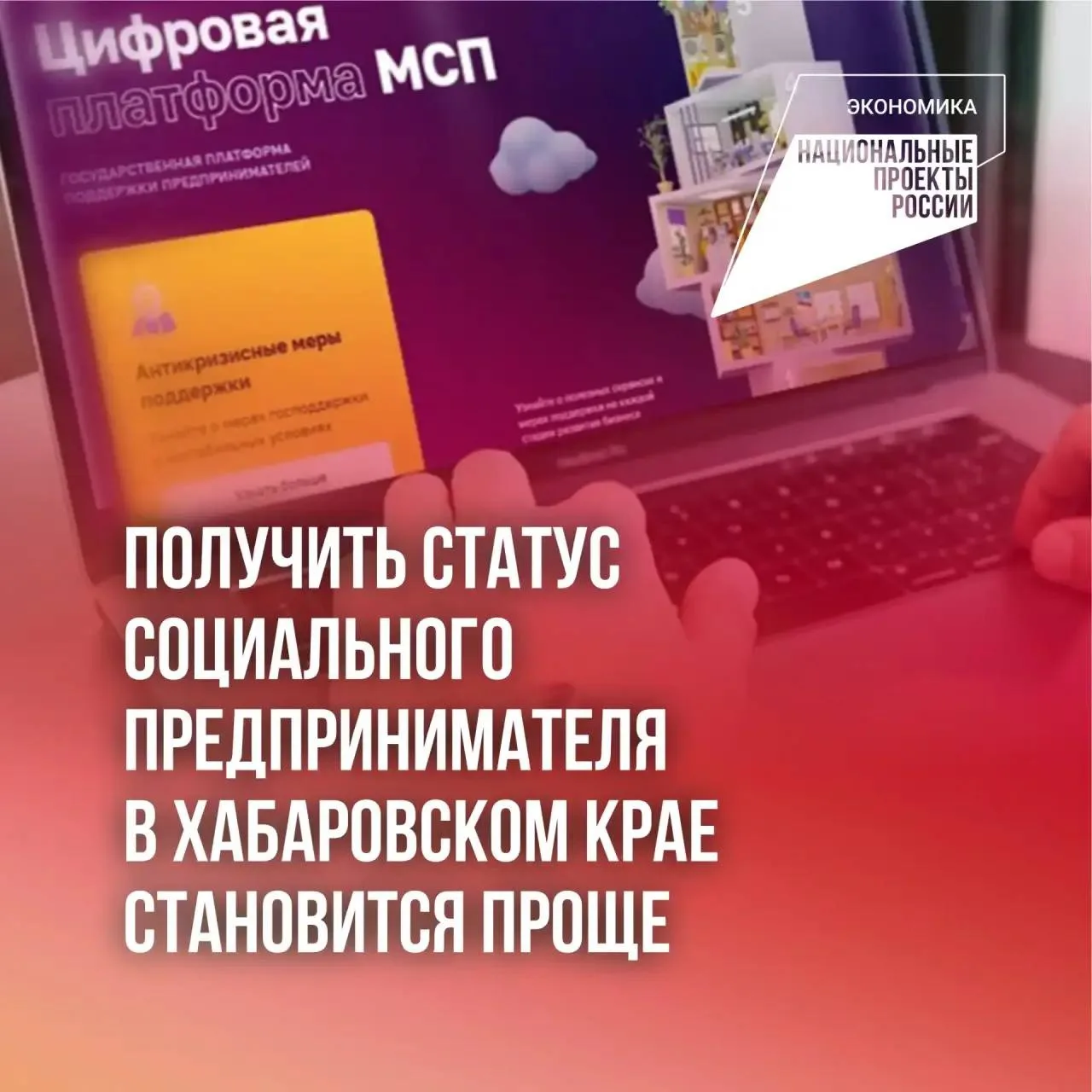 В Хабаровском крае одобрена первая цифровая заявка на присвоение статуса социального предпринимателя
