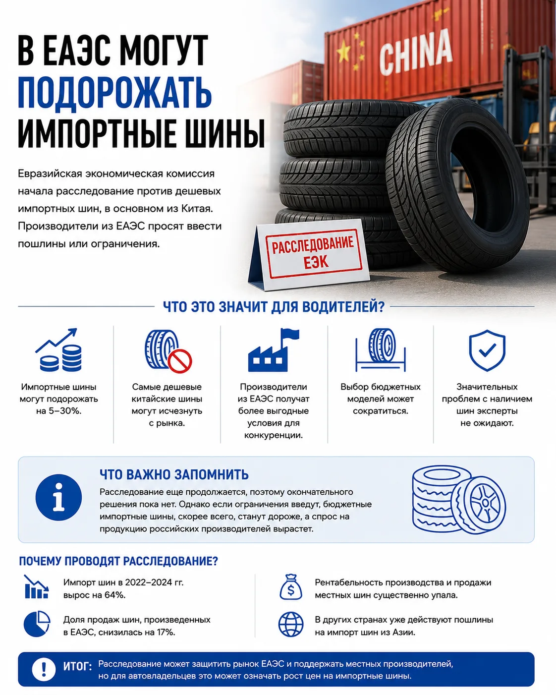 В ЕАЭС могут подорожать импортные шины

Евразийская экономическая комиссия начала антидемпинговое ра