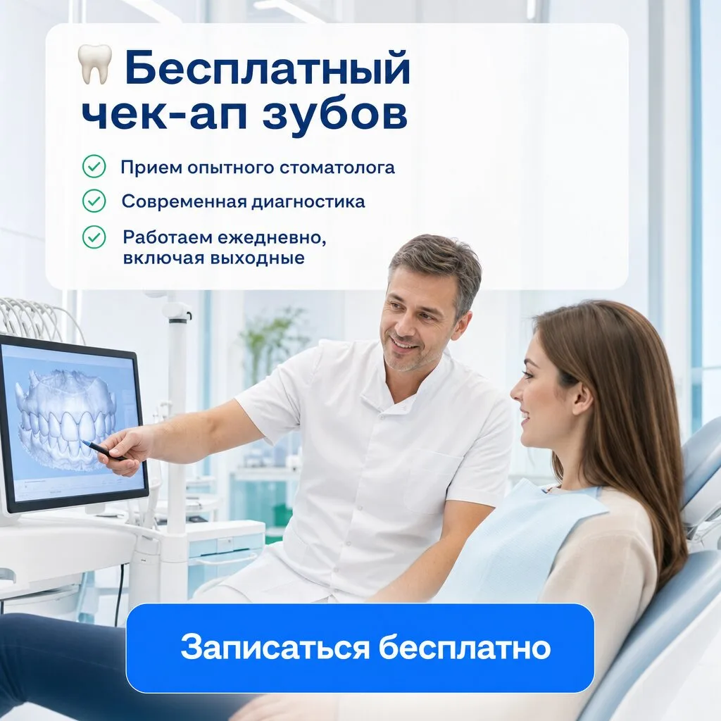 Бесплатный чек-ап зубов до конца июля + снимок КТ за 0₽