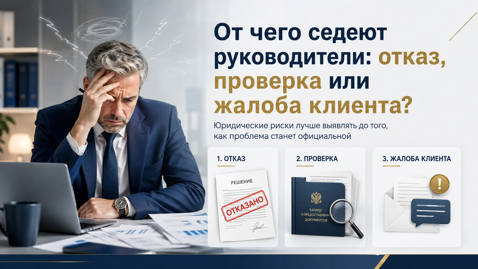 От чего седеют руководители: отказ, проверка или жалоба клиента?