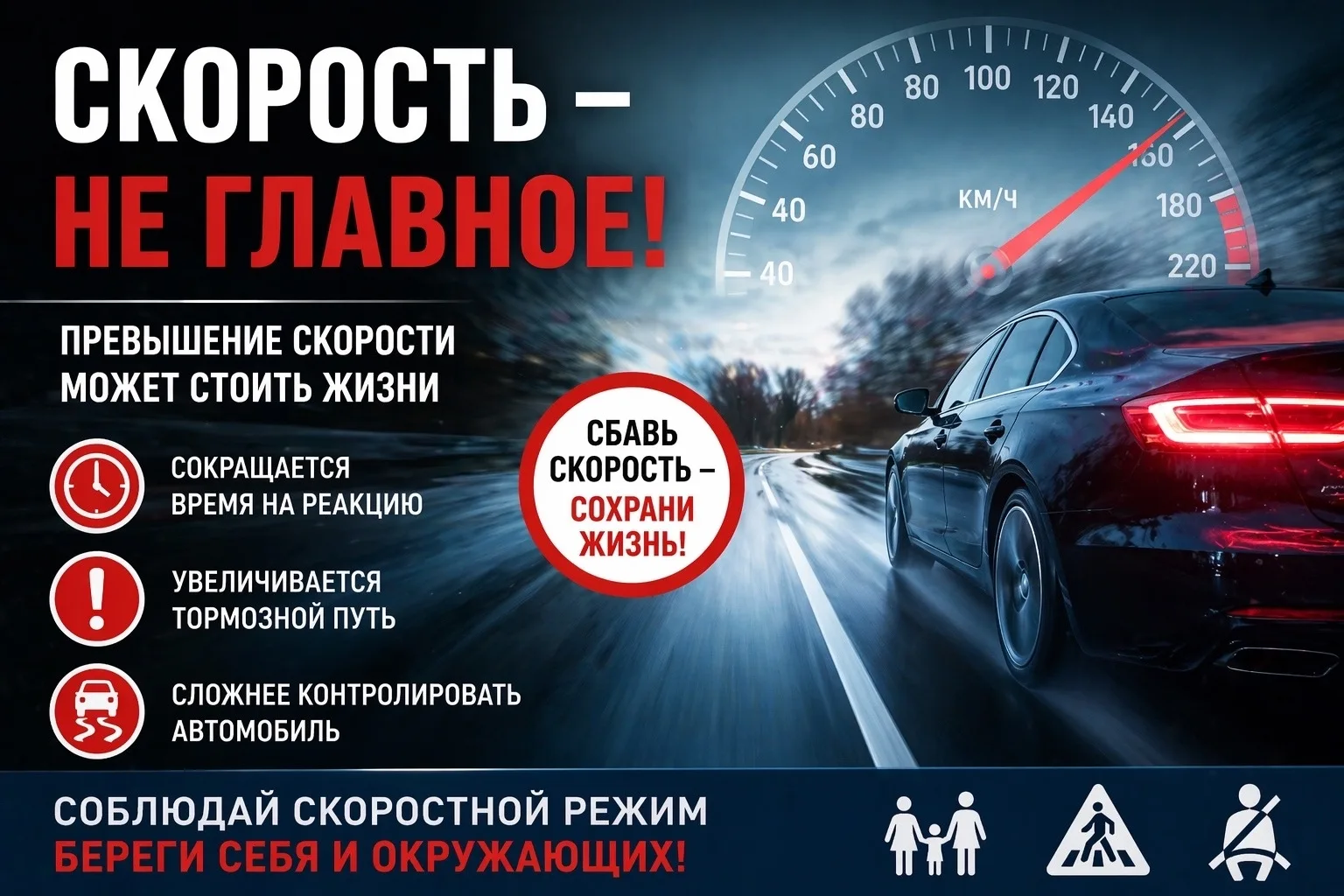 🚔 Профилактика ДТП, связанных с превышением скорости

Превышение установленной скорости и неправиль