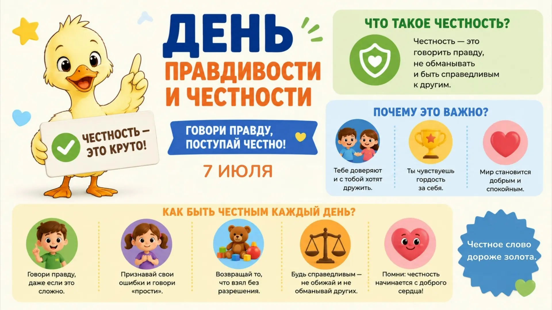 7 июля - день правдивости и честности  ⚖️