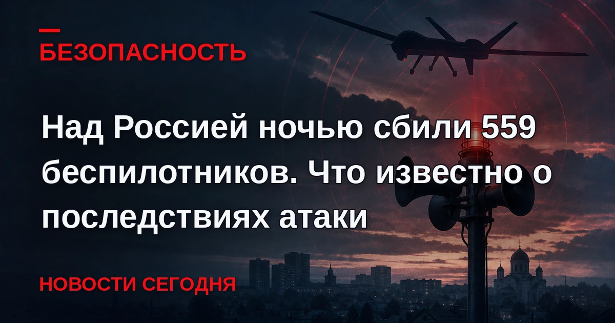 Российские силы ПВО в течение минувшей ночи сбили 559 украинских беспилотников, которые...