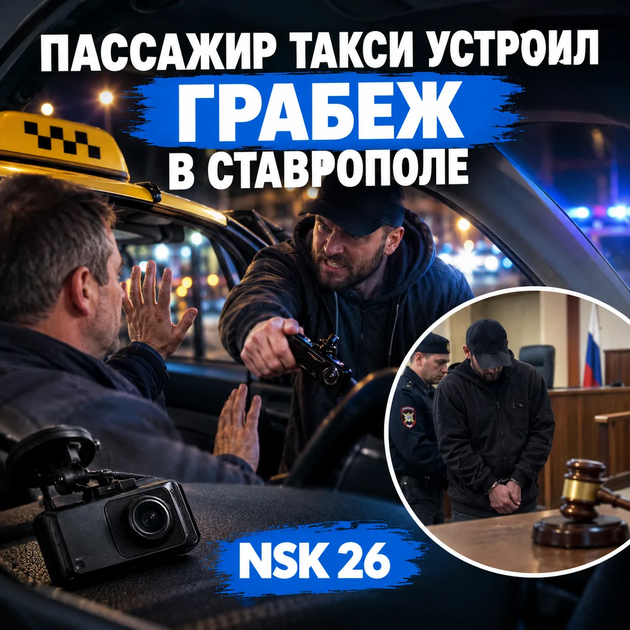 ⚡️ Пьяный пассажир такси устроил грабёж в Ставрополе