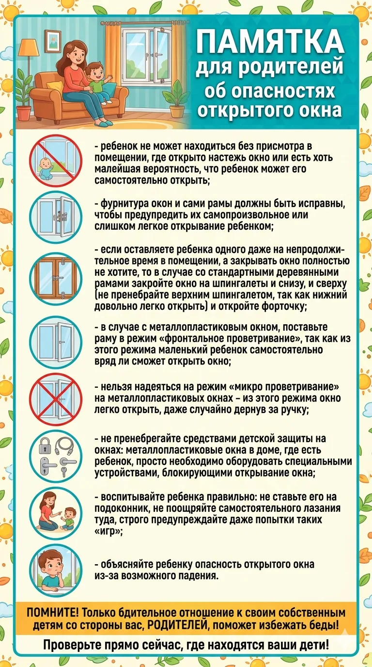 🪟Памятка для родителей "Опасность открытых окон".

#АленькийЦветочек 
#АленькийЦветочекНоябрьск
#Го