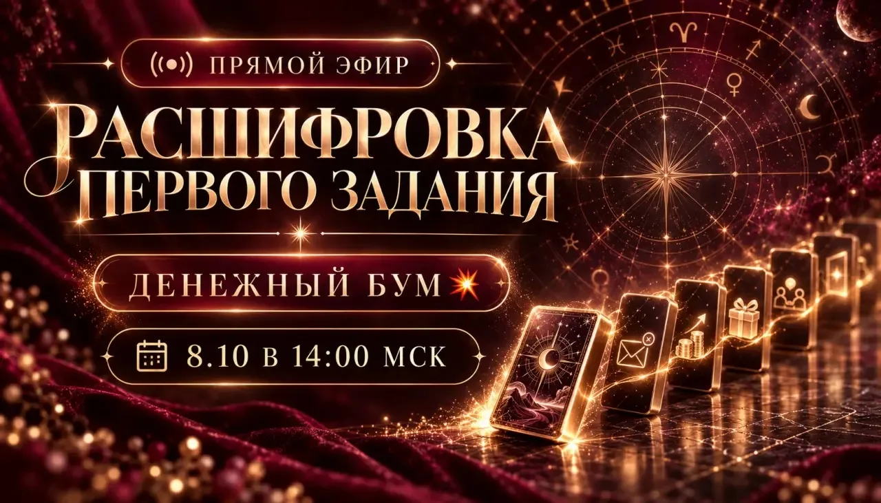 Уже через 5 минут начинаем прямой эфир «Расшифровка первого задания Денежного Бума»