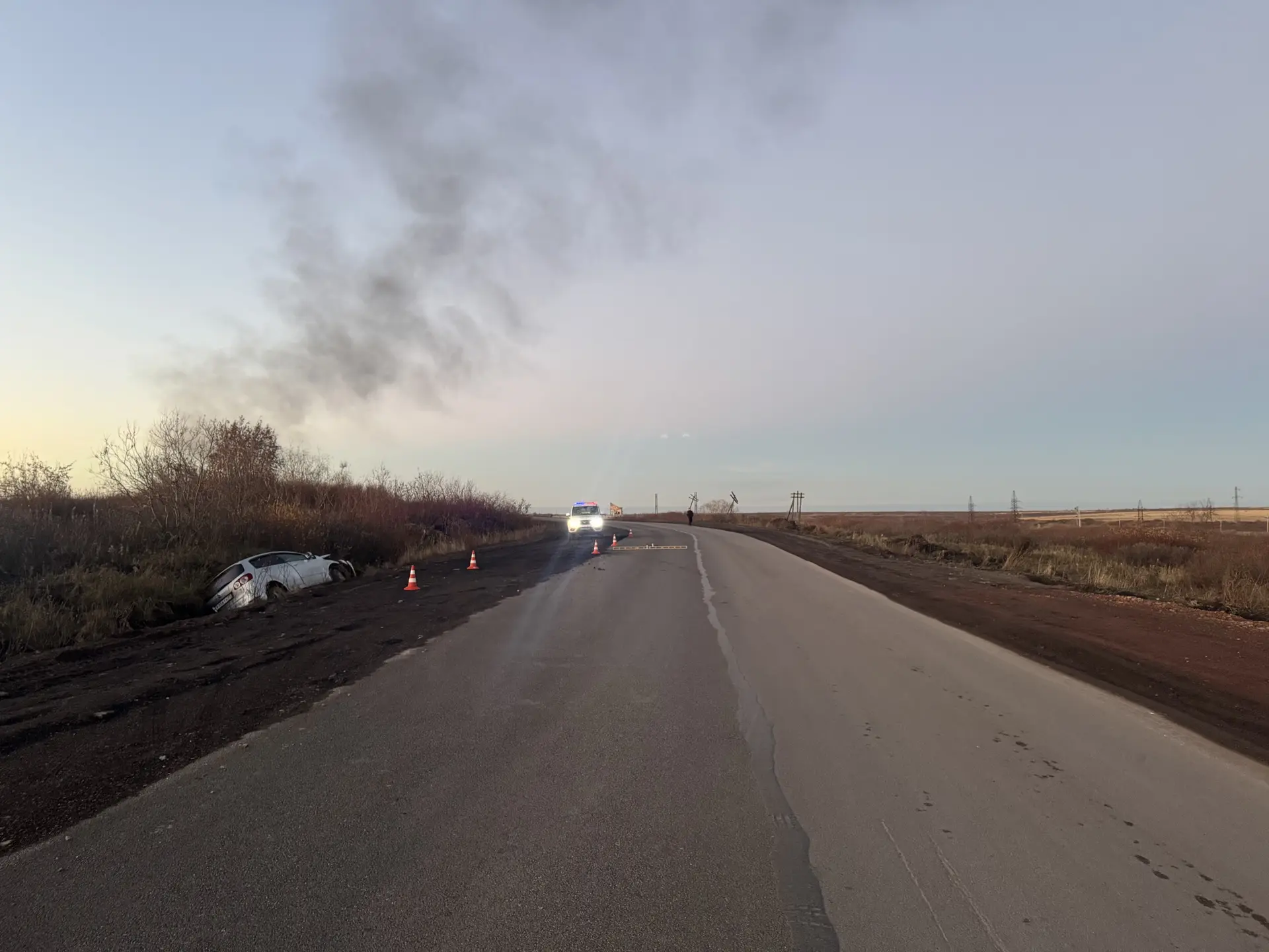 Под Воркутой нетрезвый водитель Volkswagen вылетел в кювет, а затем попал в больницу