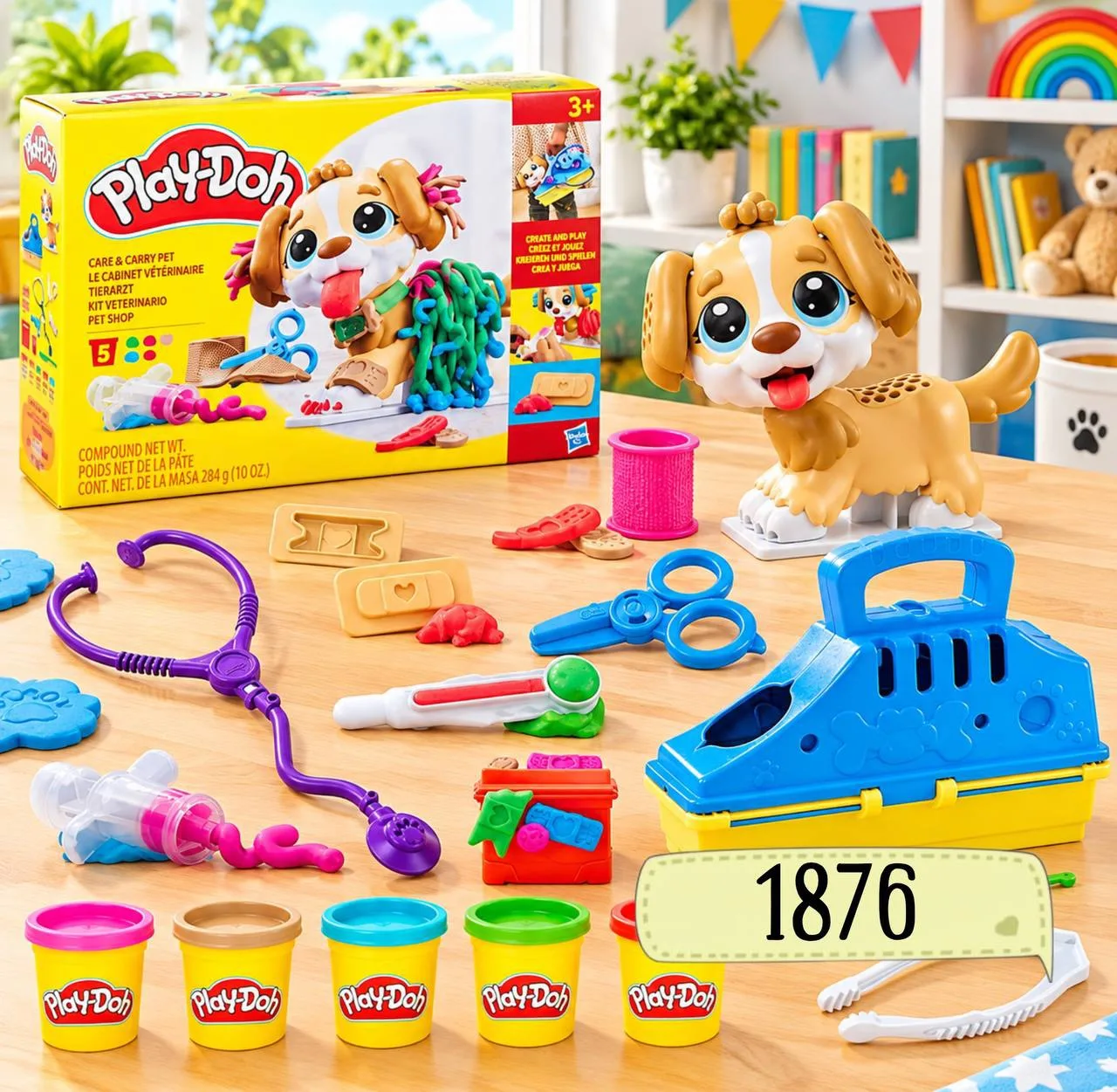 🐶 Набор Play-Doh «Ветеринар» — лечи и стриги забавного щенка!