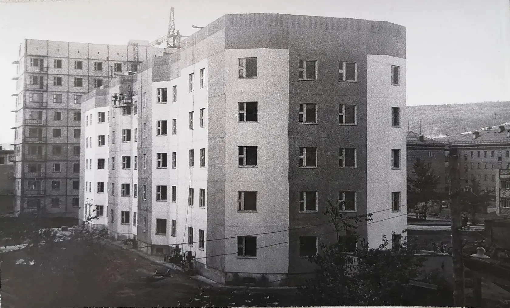 Строительство жилого дома в микрорайоне «Лена» г. Усть-Кут, 1981 г.