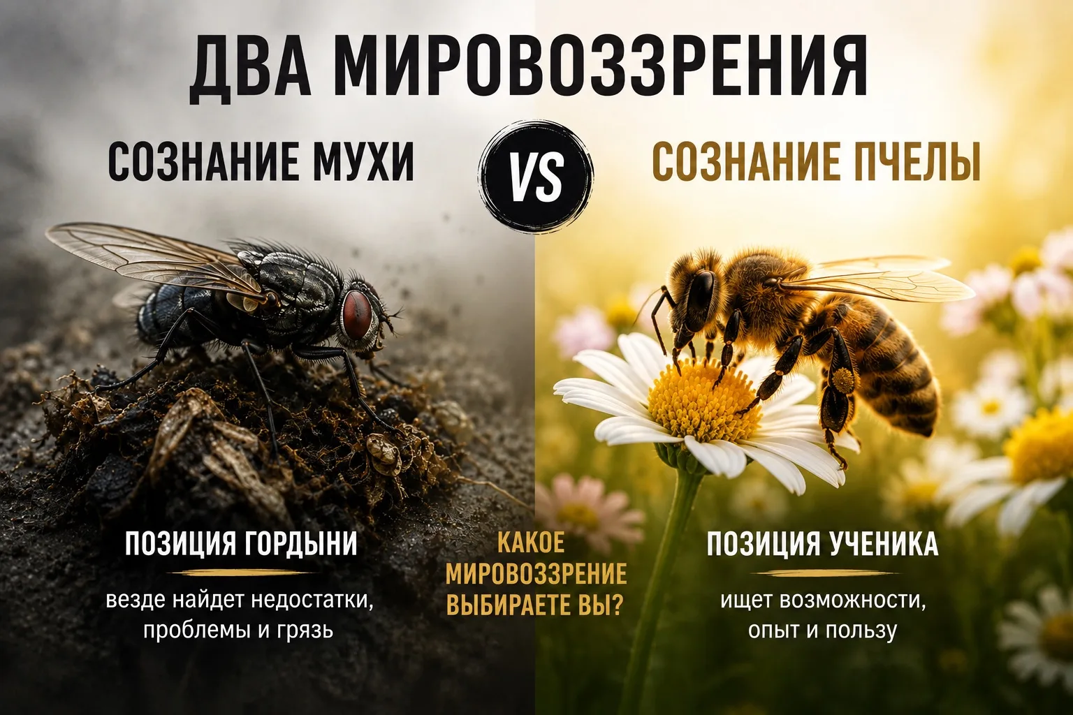 Сознание мухи и сознание пчелы: какое выбираете вы?