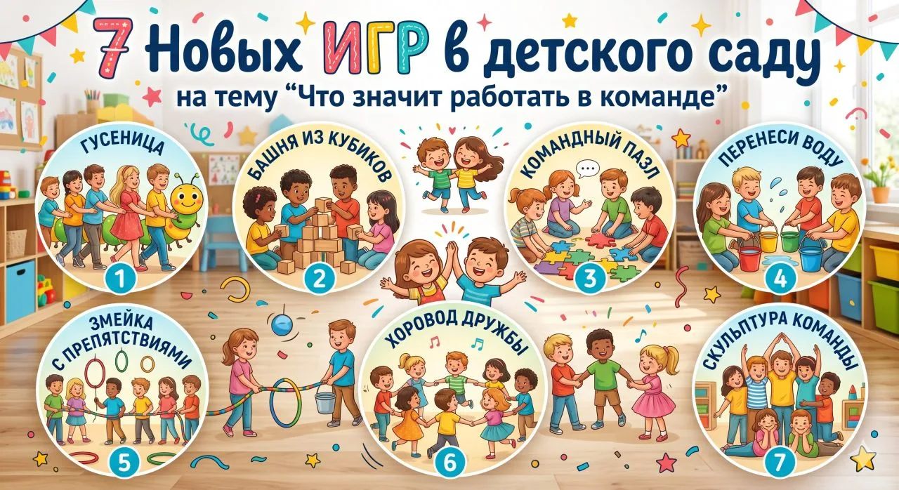 🎁 7 Новых ИГР для детского сада на тему "Как работать в команде"