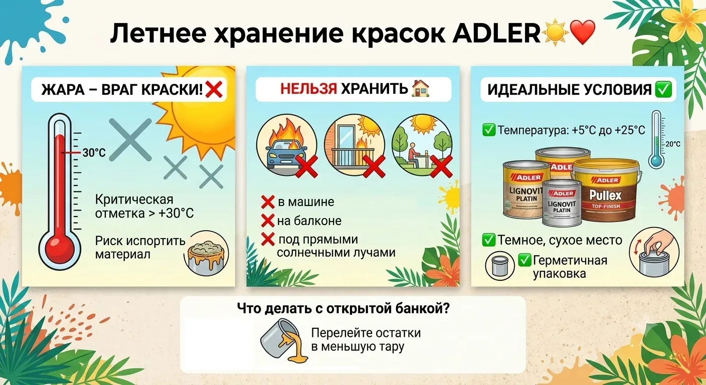 Летнее хранение красок ADLER☀️❤️