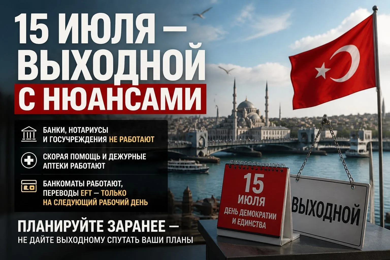 🎯 15 июля в Турции: выходной с нюансами