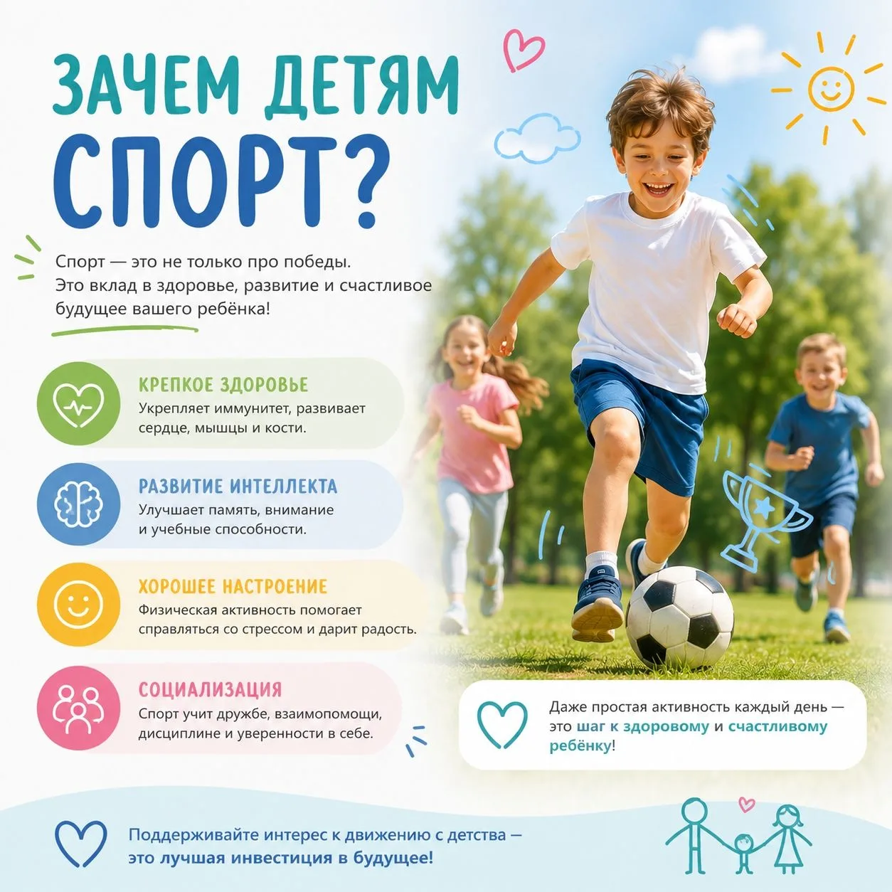 ✅🏃Зачем детям спорт?