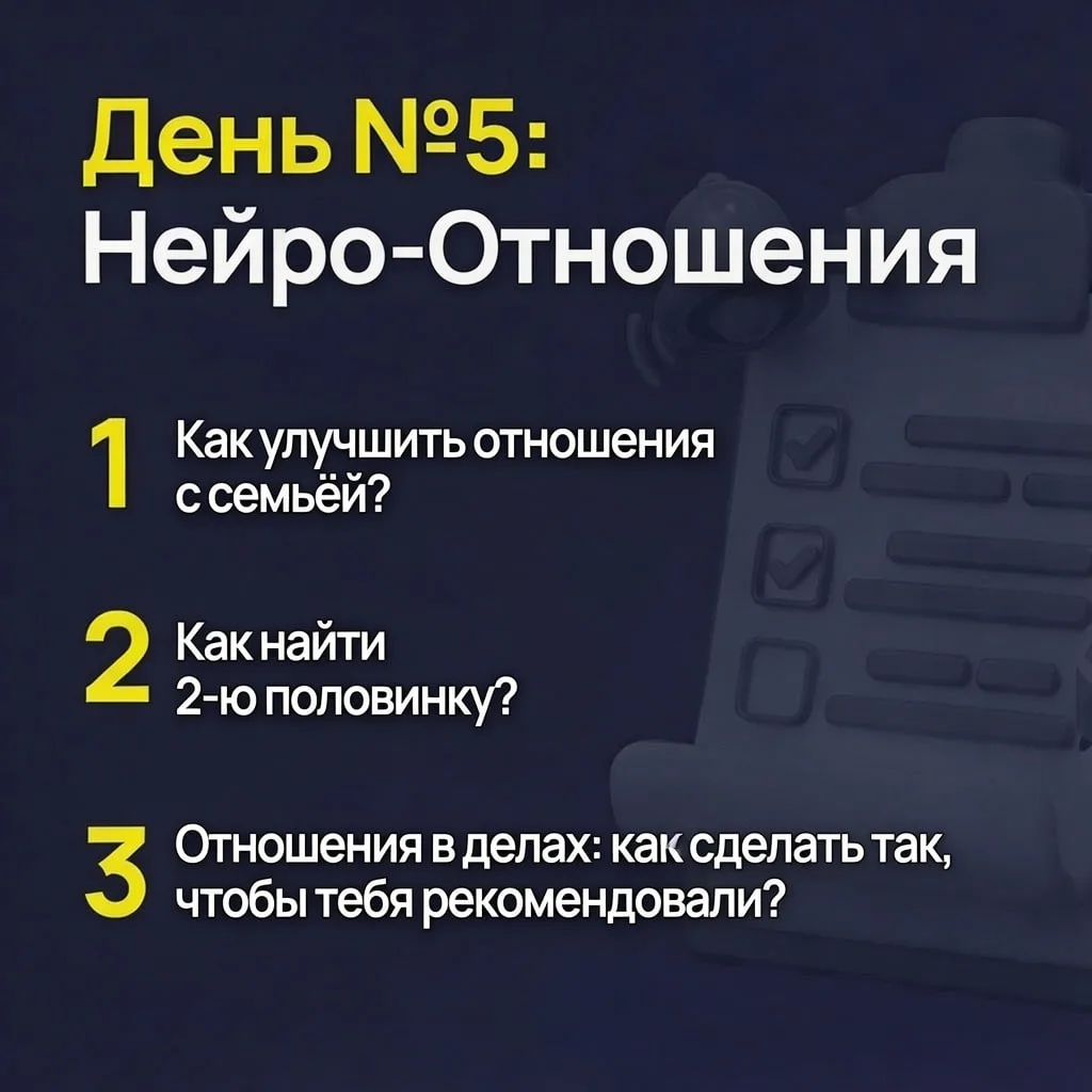 Через 6 часов ФИНАЛЬНЫЙ ЭФИР - "Нейро-Отношения".

Расскажи: что для тебя важнее всего сейчас? Ставь