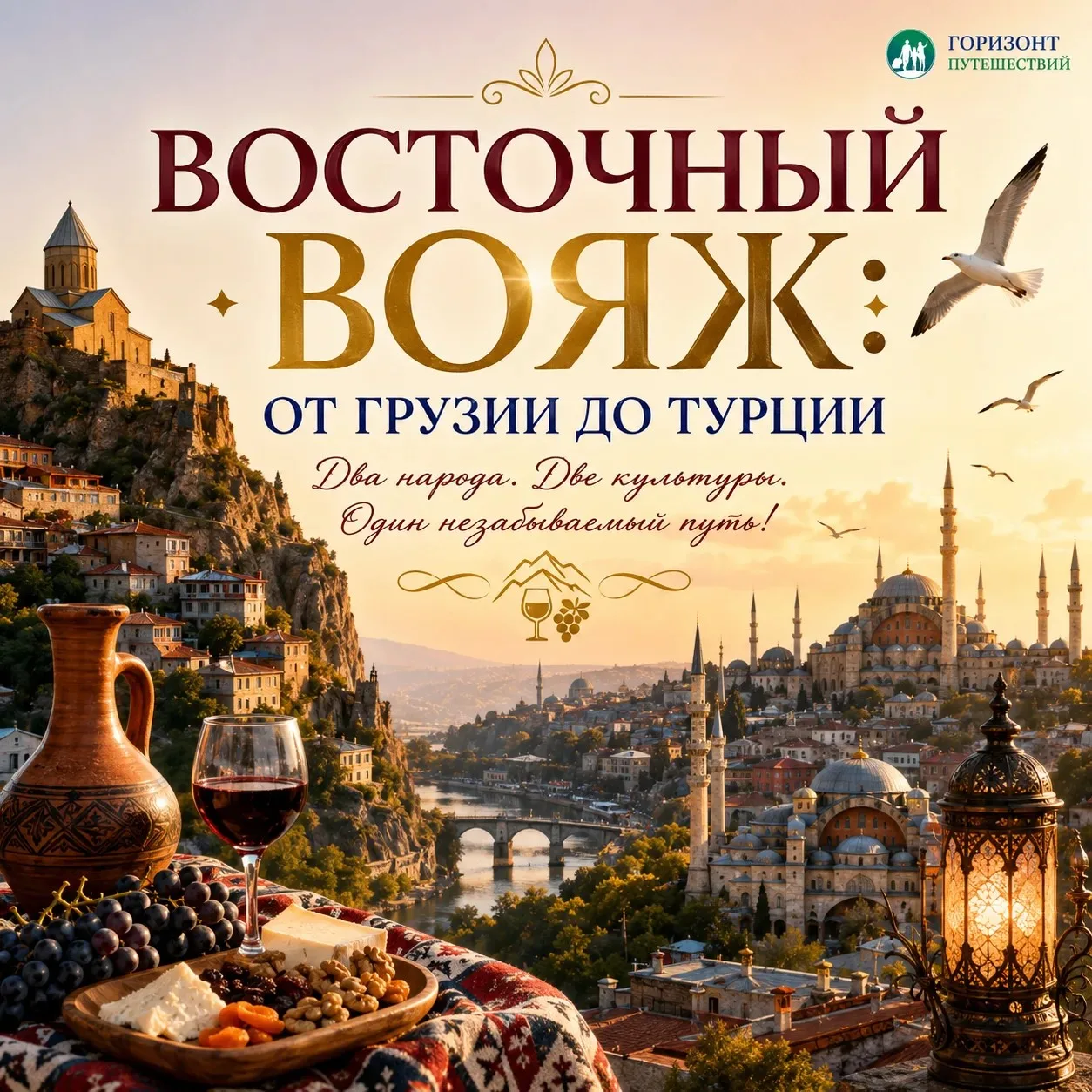 ОТ 5100  EU/ЧЕЛ ТУР «ВОСТОЧНЫЙ ВОЯЖ: ОТ ГРУЗИИ ДО ТУРЦИИ» • 8 ДНЕЙ • БЕЗ АВИА