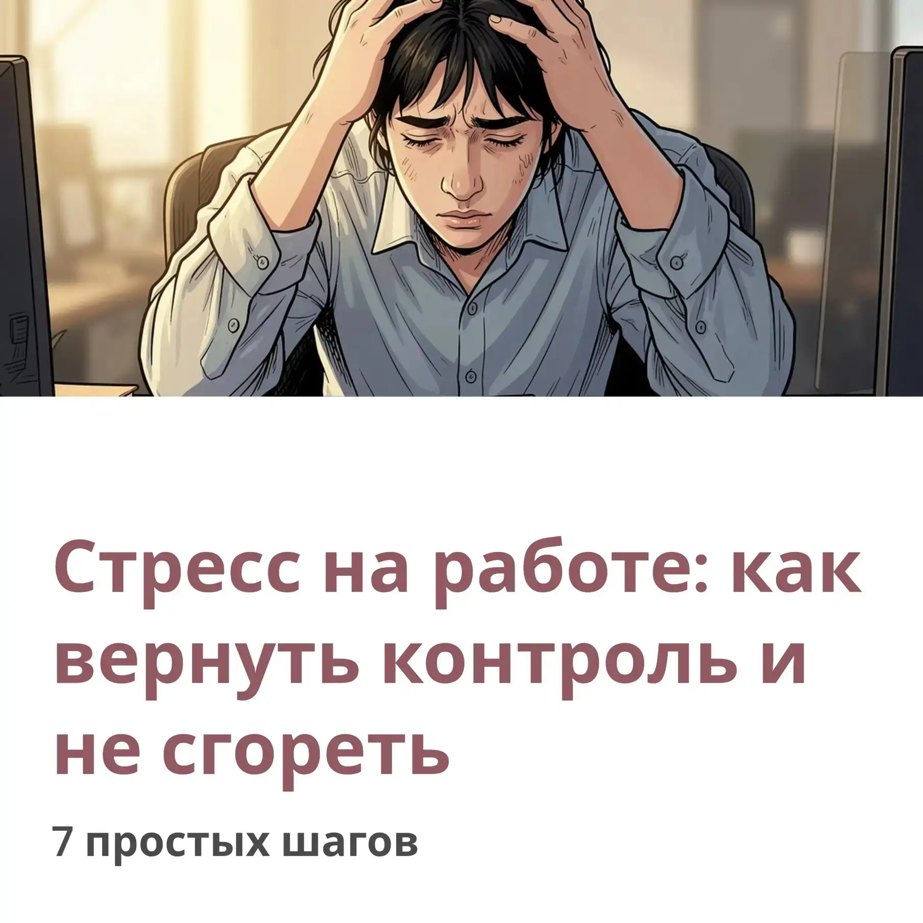 Доброе утро наши подписчики!
           ☕️⏰☕️
Сегодня, о минимизации стресса на работе…
            