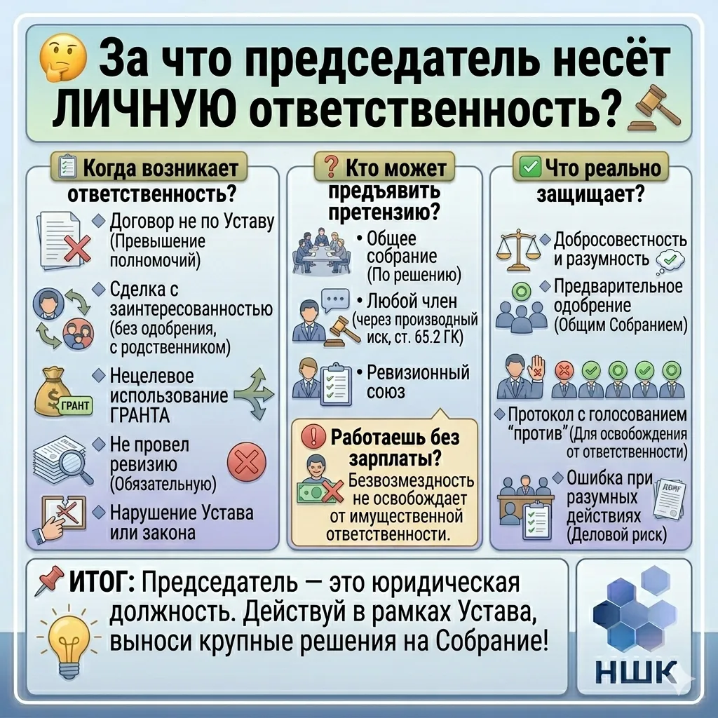 👤За что председатель СПоК несёт личную ответственность
