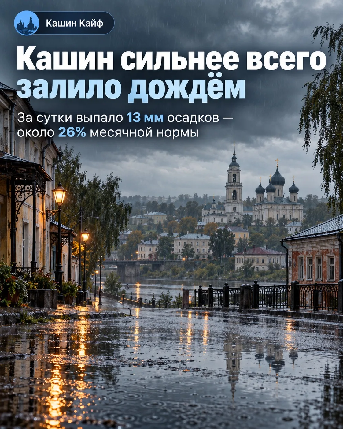🌧 Кашин сильнее всего залило дождём в Тверской области