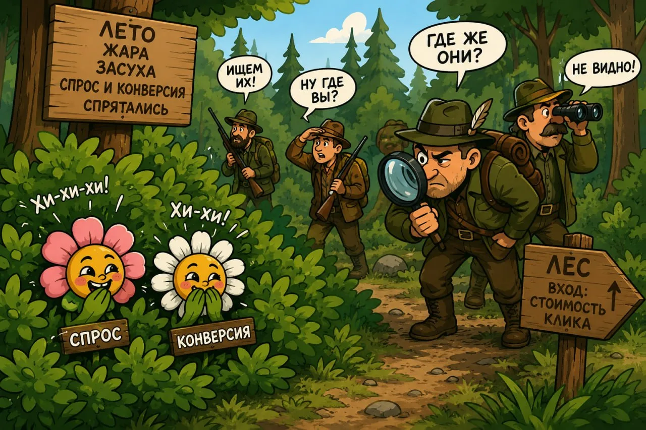 Каждое лето рассказываю клиентам одну и ту же сказку 😄

Жили-были в лесу СПРОС и КОНВЕРСИЯ.

Весь г