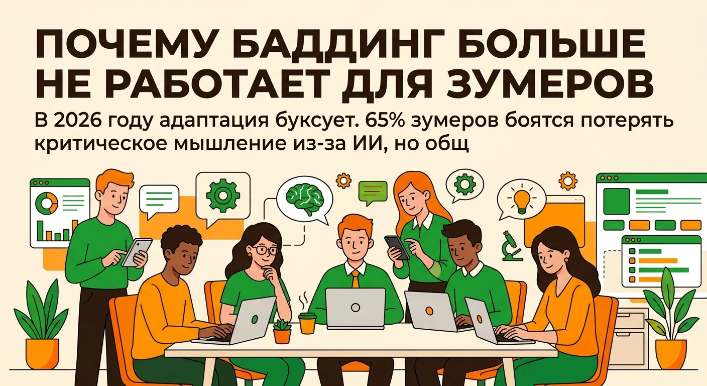 Почему баддинг больше не работает для зумеров

В 2026 году адаптация буксует. 65% зумеров боятся пот