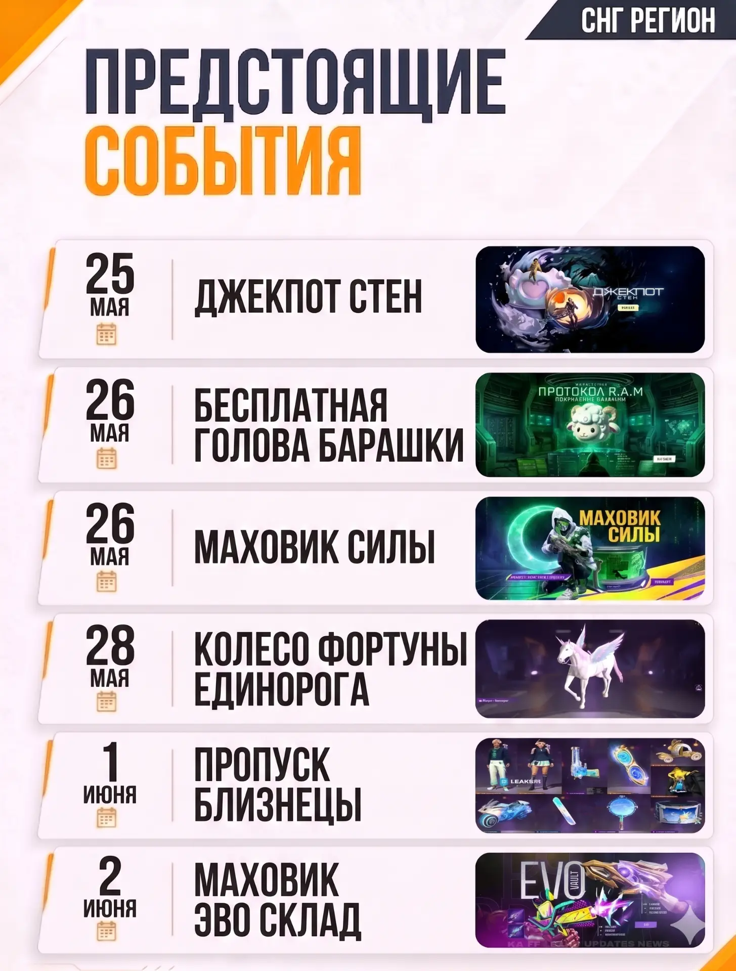 🔥 Расписание предстоящих событий: