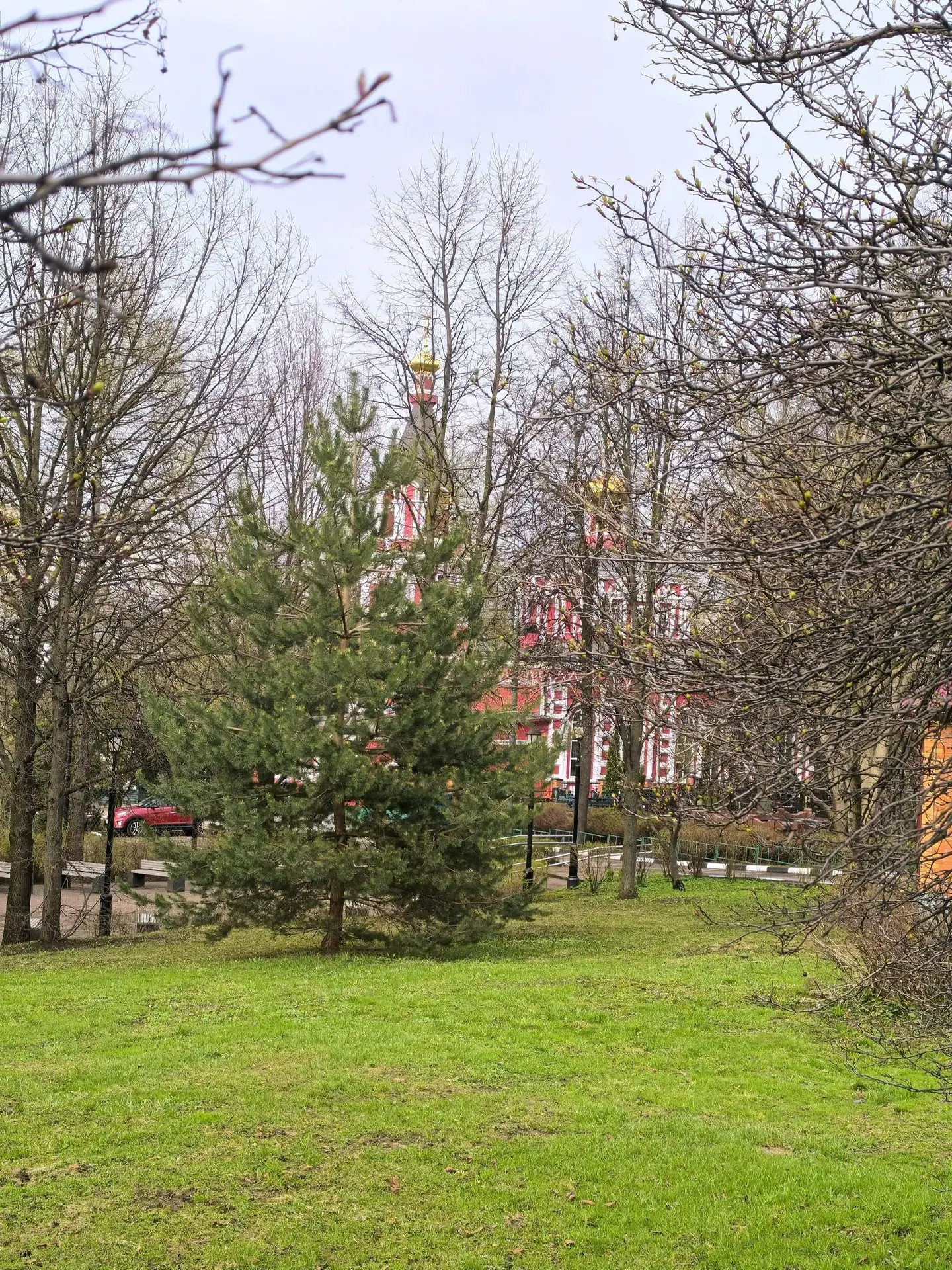 🌿 У храма у Бульвара Дмитрия Донского всё зеленеет