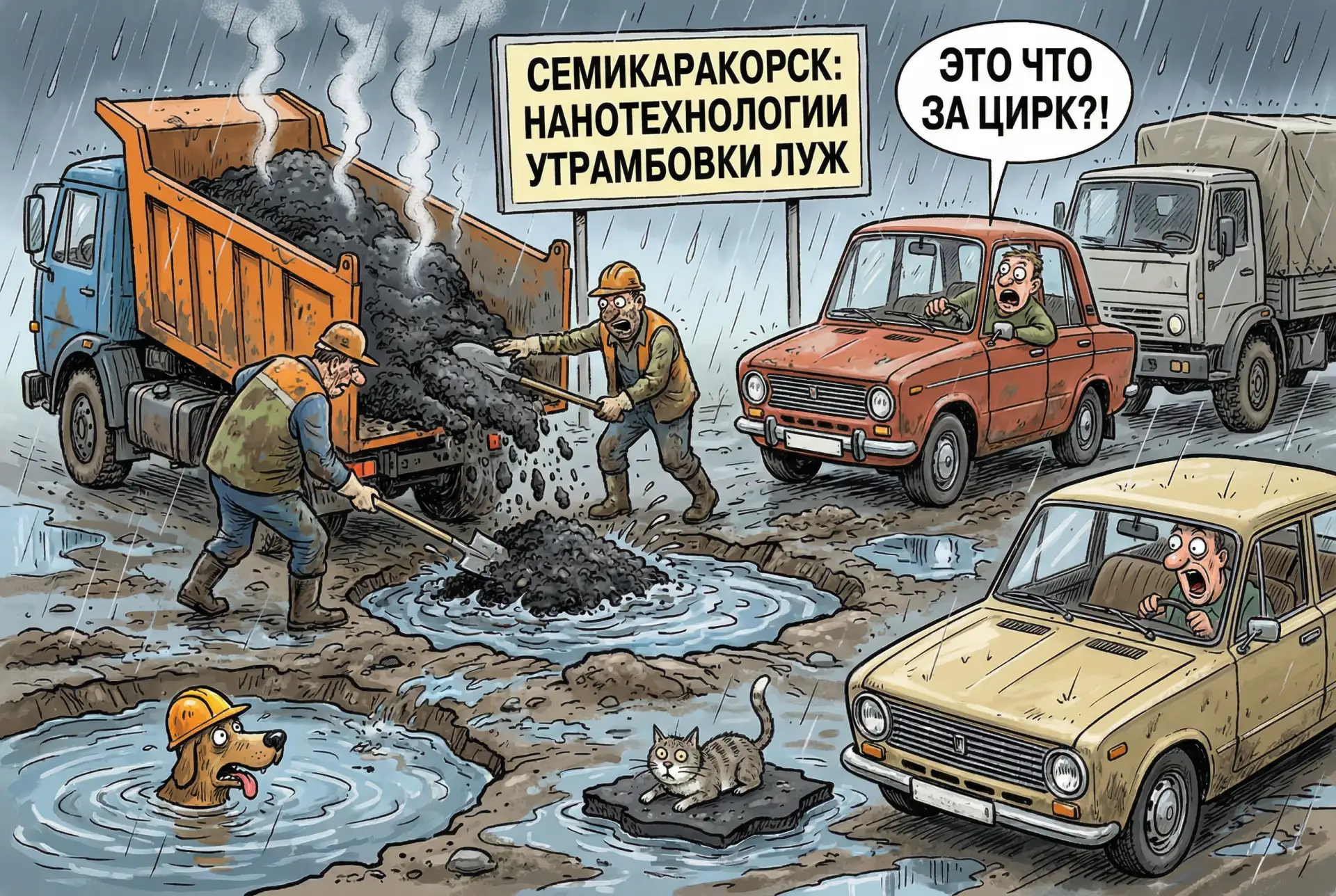 Семикаракорск, дороги подлатали… но есть вопросы 😐  Вроде бы ямы по городу заделали, и это хорошая н