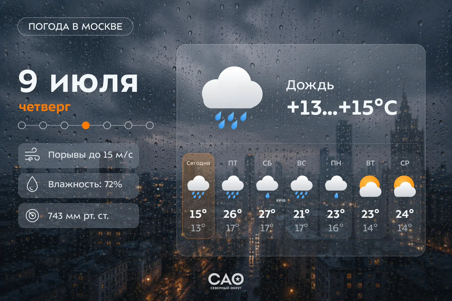 🌧 Внимание: неблагоприятные погодные условия