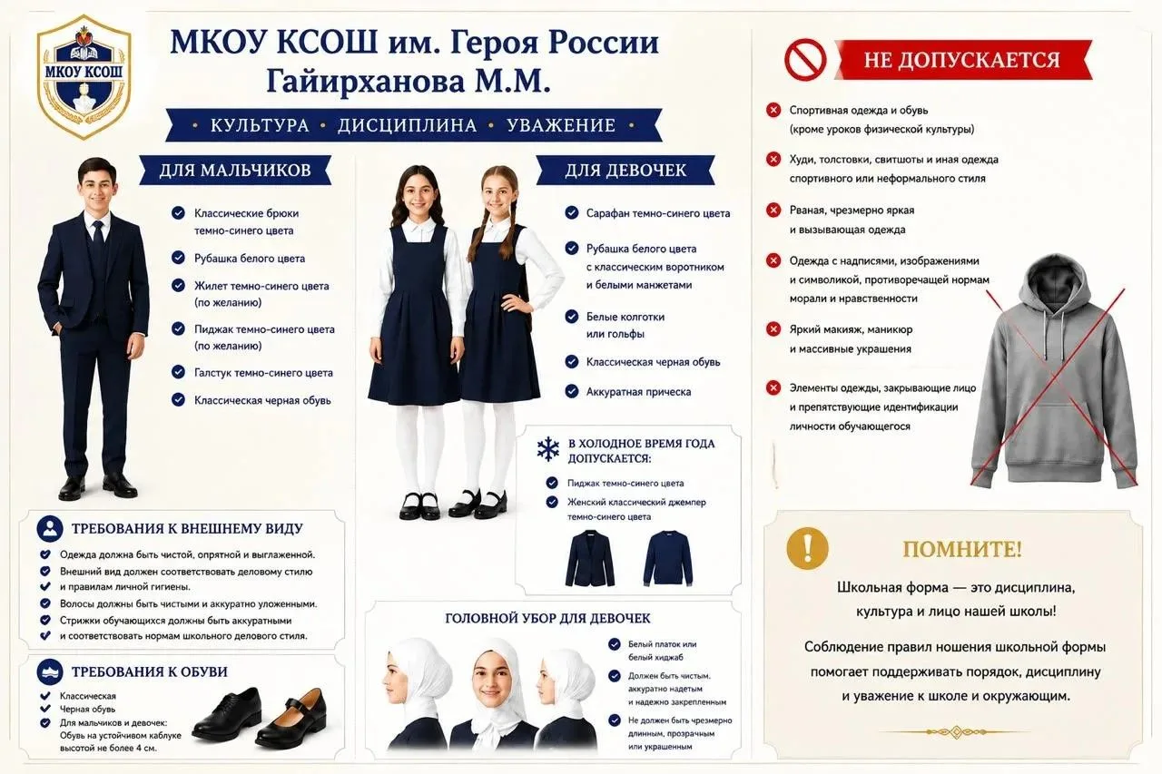 ⚠️ ВНИМАНИЕ: ТРЕБОВАНИЯ К ШКОЛЬНОЙ ФОРМЕ