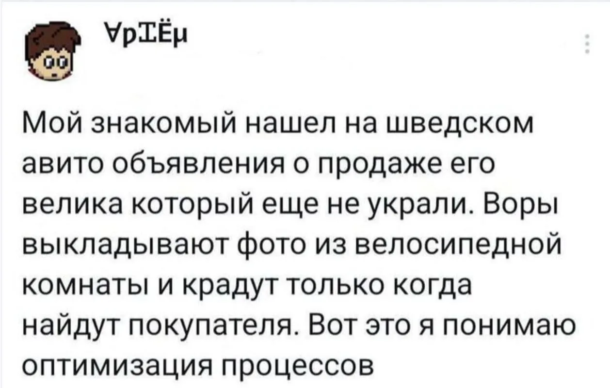 Дропшиппинг по-шведски: продать байк до того, как ты его украл