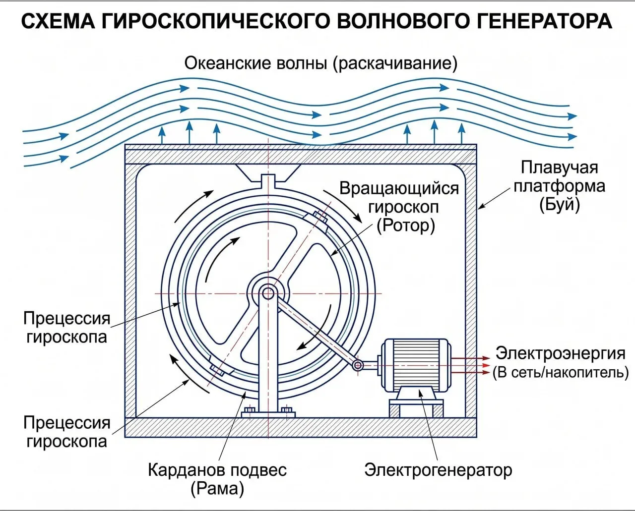 Гироскопы помогут добывать энергию волн