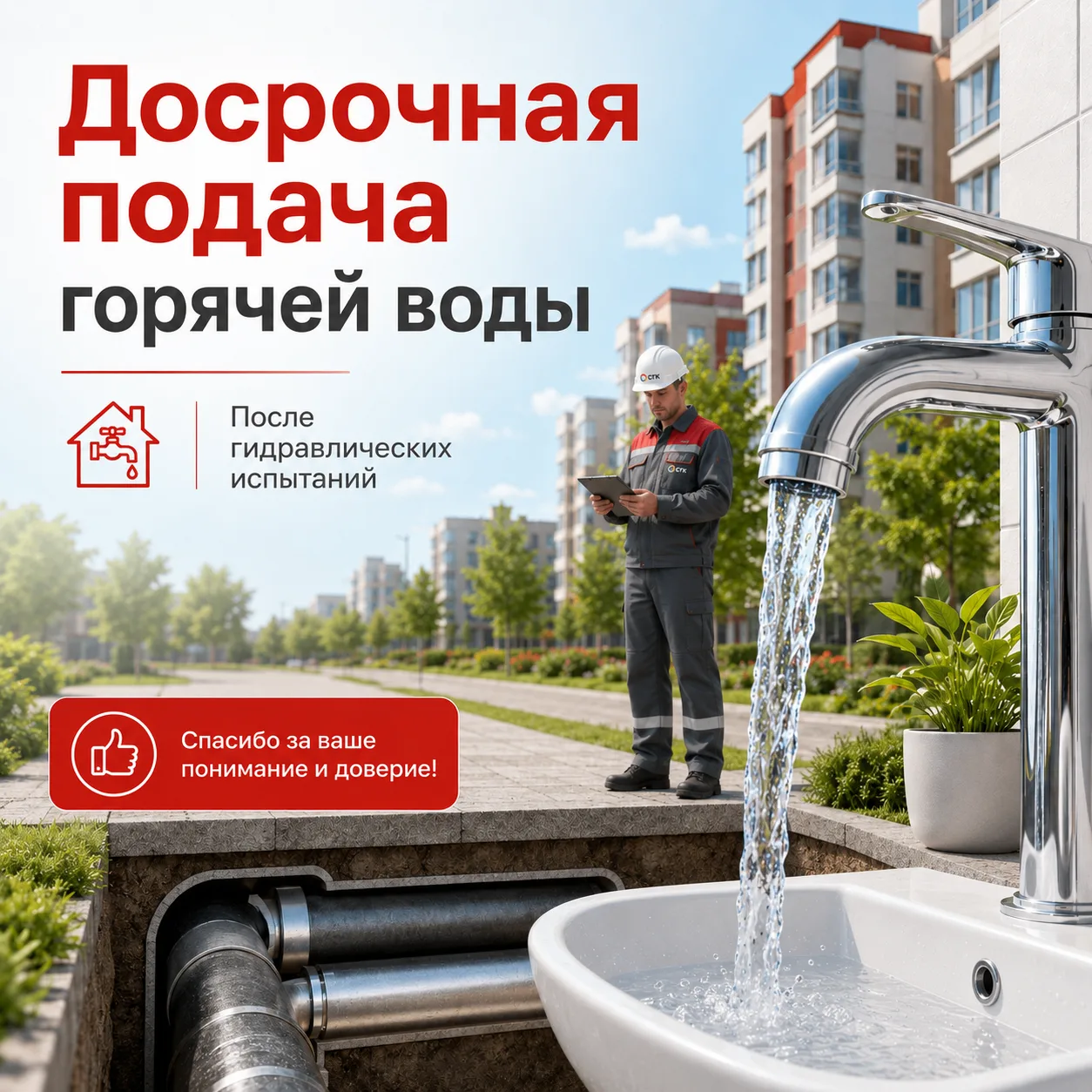 ⚡️Мы готовимся #досрочно завтра вернуть горячую воду в часть домов по контуру Красноярс...