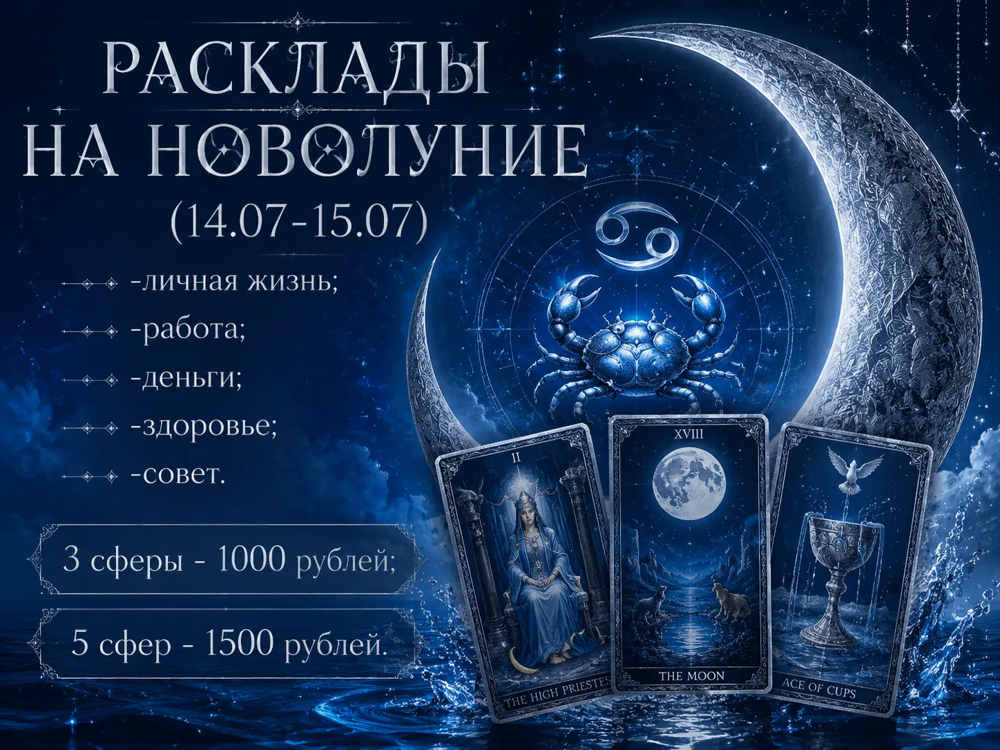 Открыта запись на расклады на НОВОЛУНИЕ.