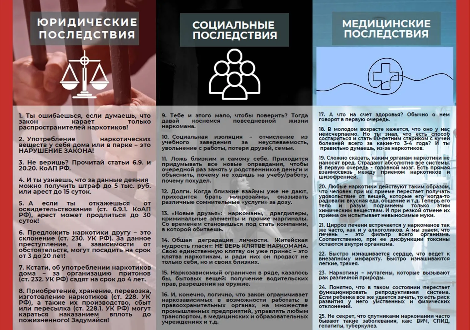 25 весомых аргументов против потребления наркотиков!