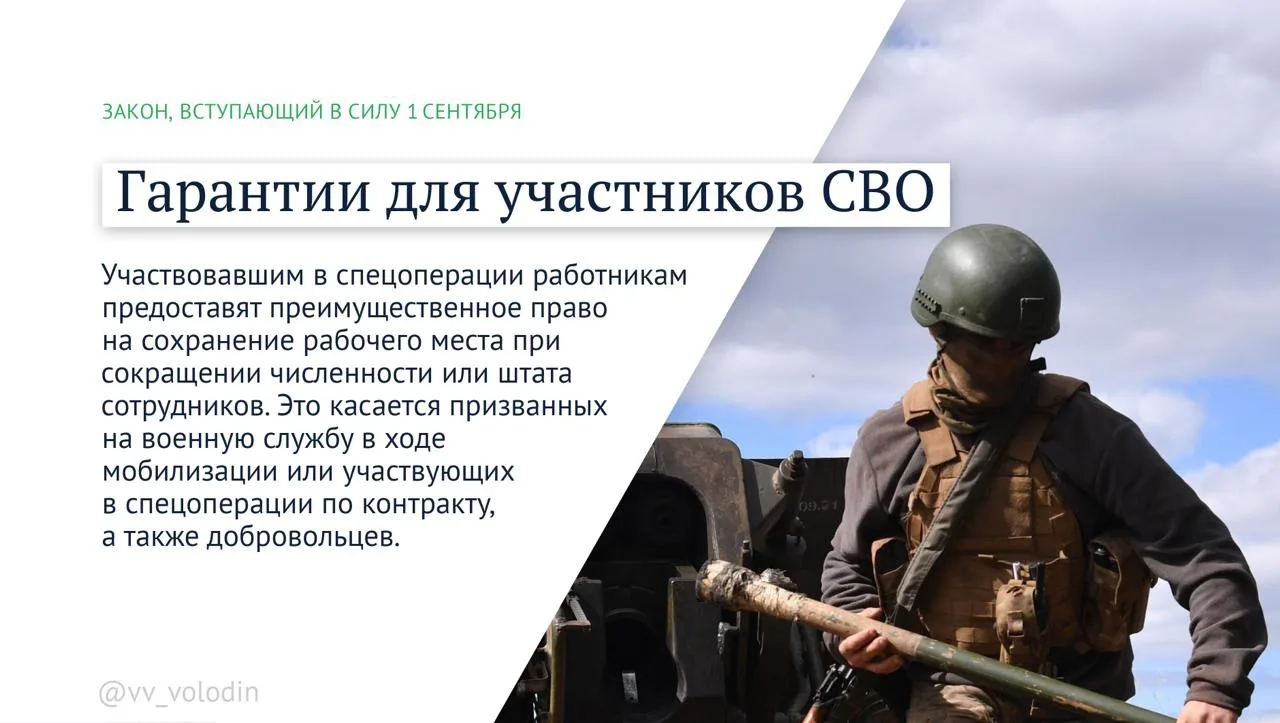 Законы, вступающие в силу в сентябре