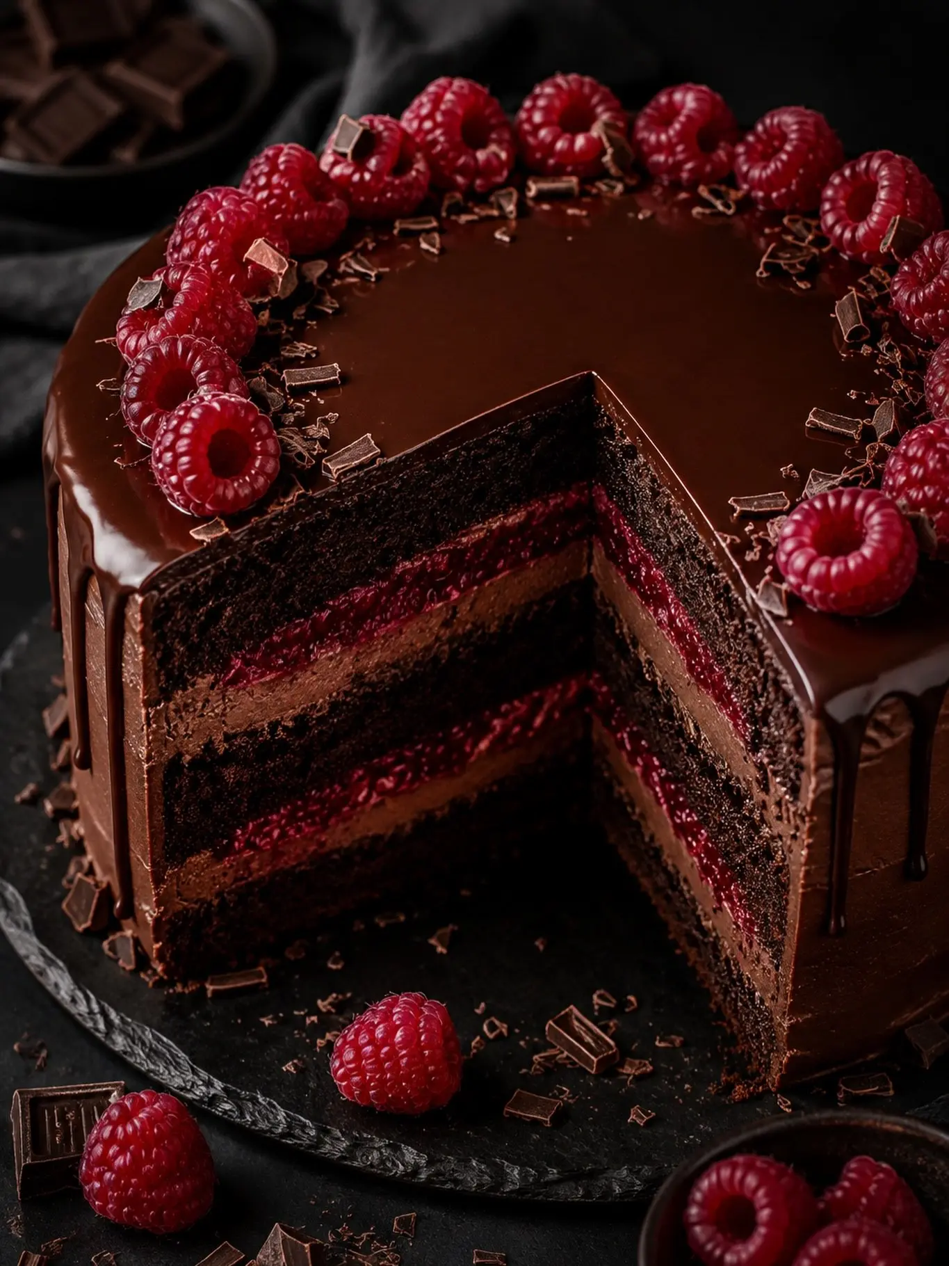 🍫 ШОКОЛАДНЫЙ ТОРТ С МАЛИНОЙ