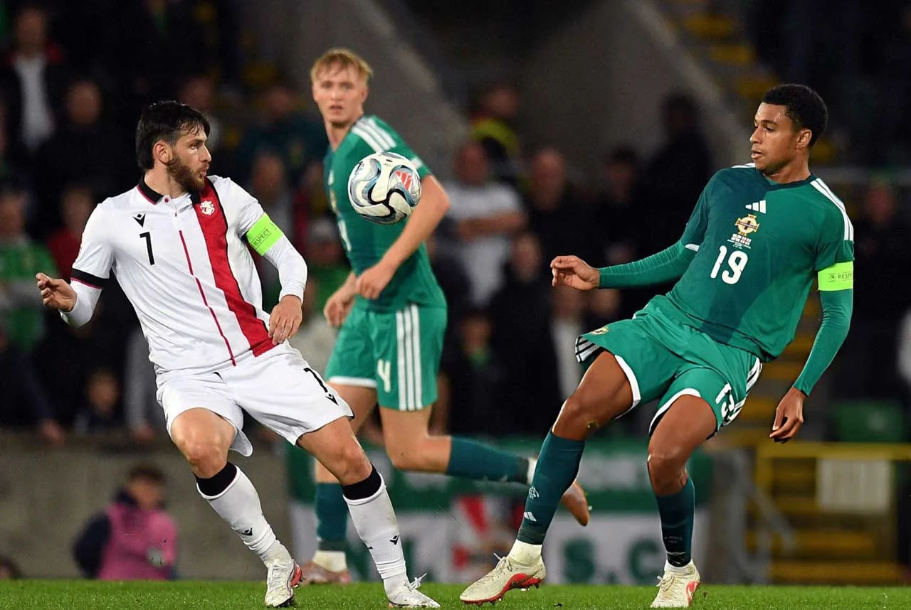 🇬🇪⚽️Сборная Грузии по футболу сыграла с Северной Ирландией вничью в гостях.