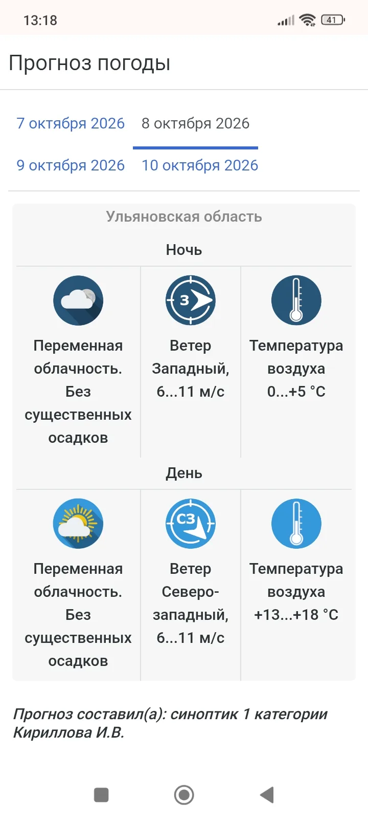 ⚠️ Прогноз погоды для Ульяновской области, от синоптиков Ульяновского Росгидромета: