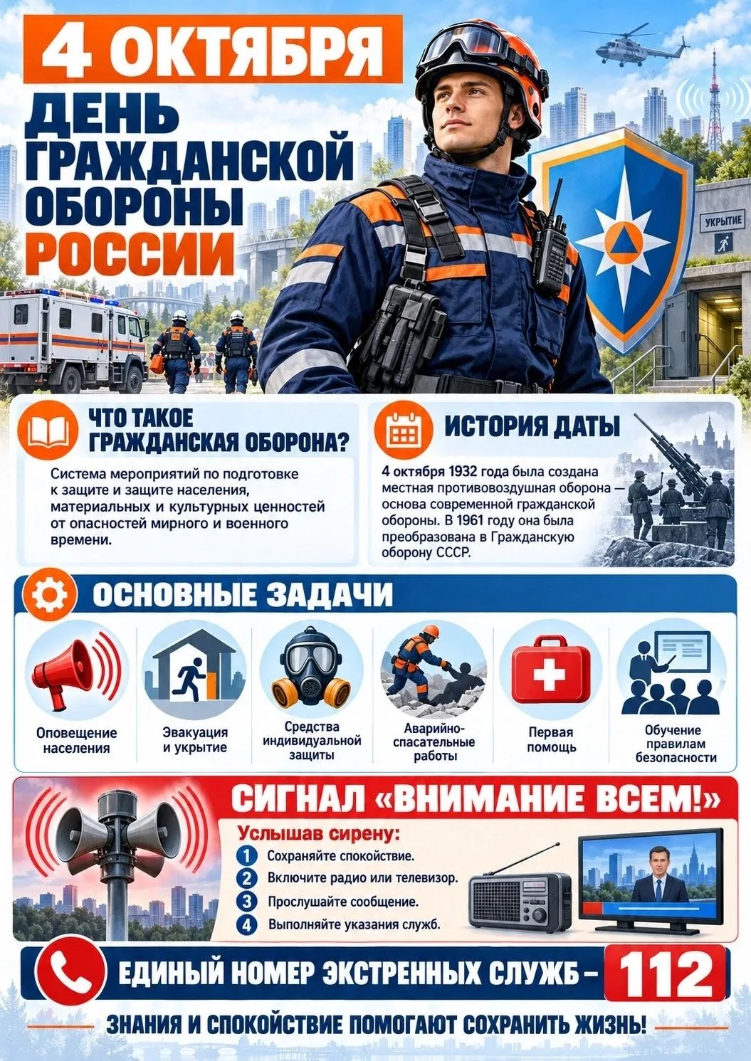 📢 4 октября — День гражданской обороны России! 📢