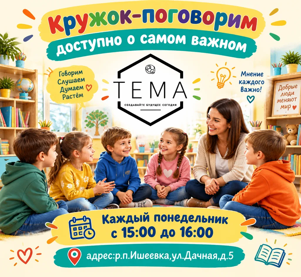 «Поговорим доступно о самом важном» — это дискуссионный кружок, где дети и подростки от...