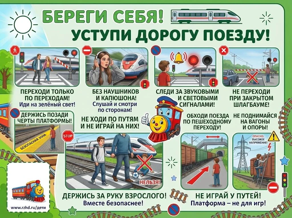 Памятка по безопасности на железной дороге: