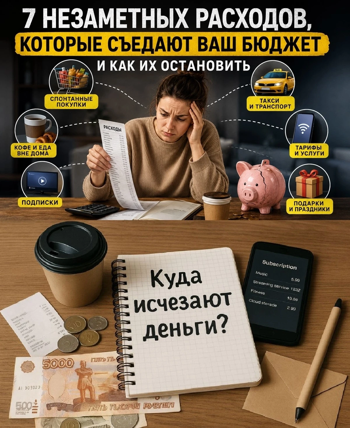 💰 7 НЕЗАМЕТНЫХ ТРАТ, КОТОРЫЕ СЪЕДАЮТ ДЕНЬГИ КАЖДЫЙ МЕСЯЦ