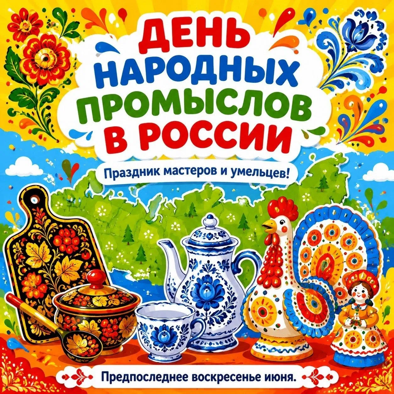 ✨ День народных художественных промыслов в России! ✨

Ежегодно, в предпоследнее воскресенье июня, мы