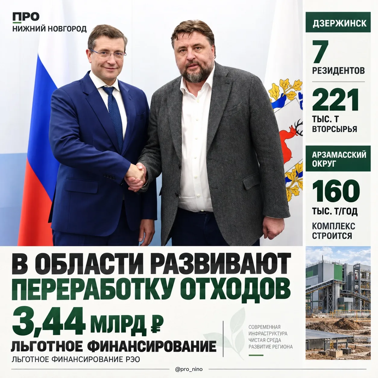 Глеб Никитин и глава Российского экологического оператора Павел Косов обсудили развитие...