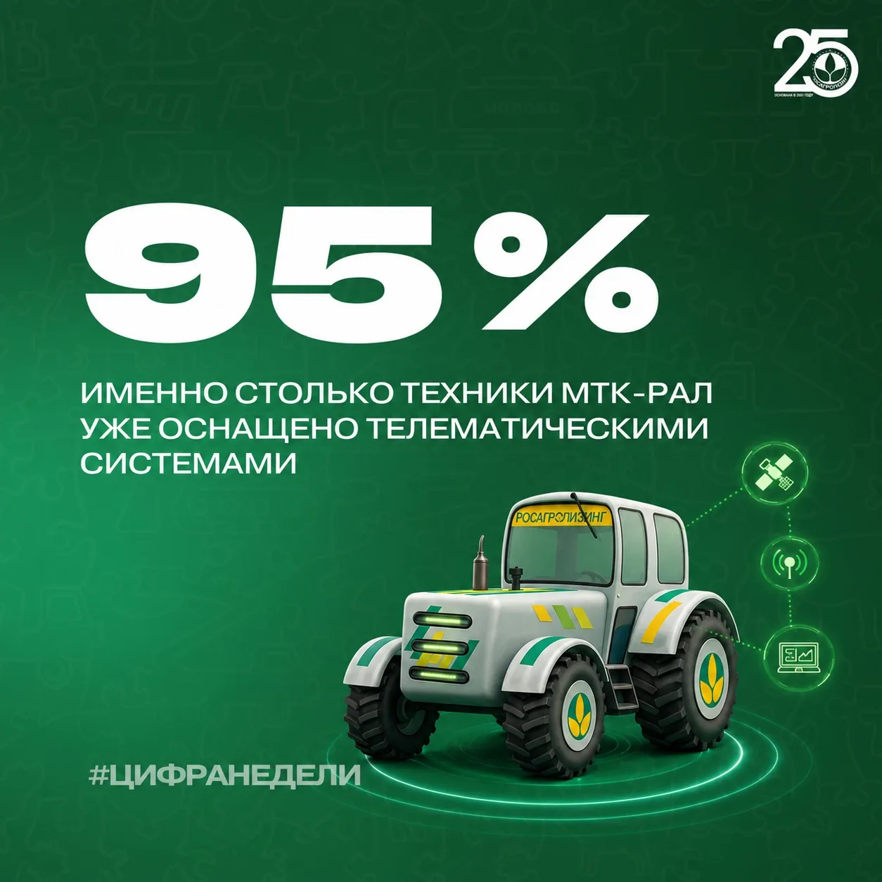 95% техники МТК-РАЛ уже оснащено телематическими системами

Это значит, что практически каждая машин