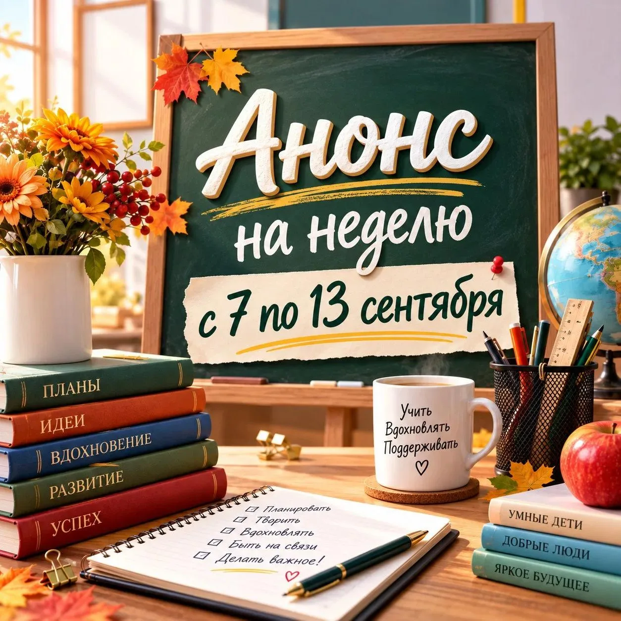 На следующей неделе, с 7 по 13 сентября, сразу несколько важных тем.