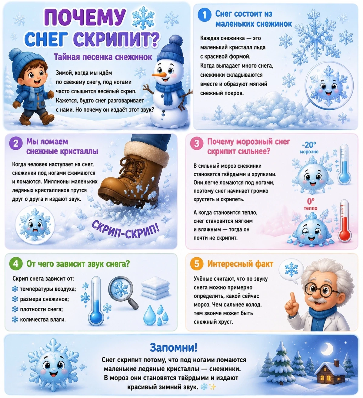 ❄ Почему снег скрипит?