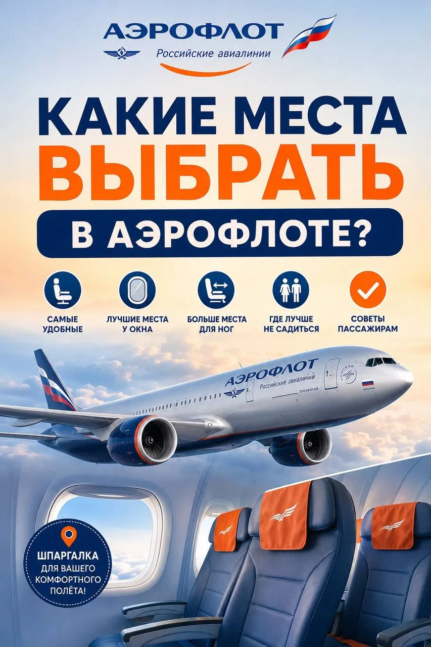 Какие места лучше выбрать в самолётах Аэрофлота?